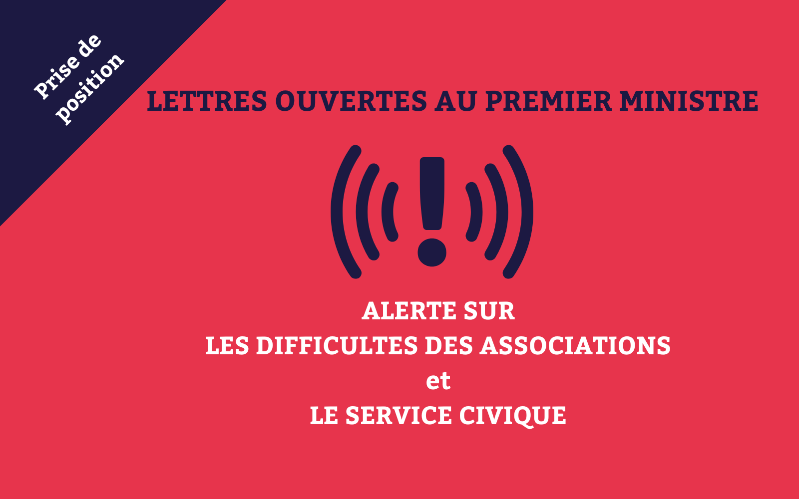 [Difficultés des associations] Lettre ouverte au Premier ministre