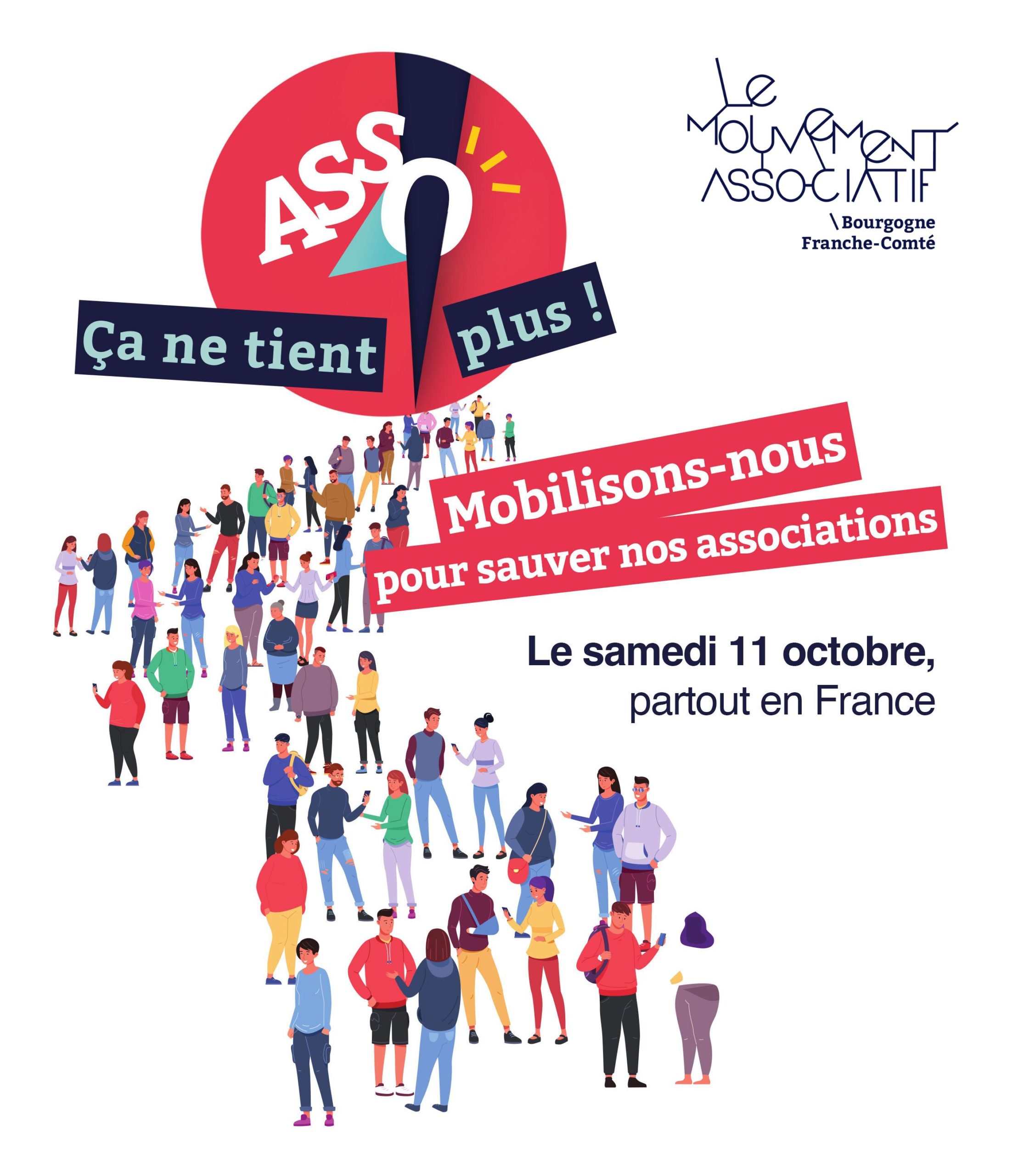 Visuel Mobilisation du 11 Octobre pour les associations