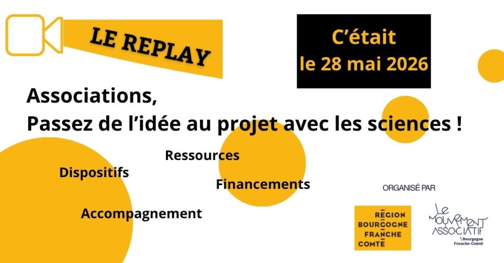 Visuel Replay webinaire pour les associations voulant faire des projets en lien avec les sciences